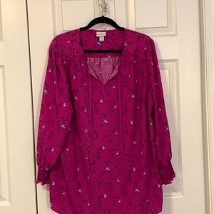 Ava and viv fushia shirt with birds. Long sleeve. Excellent condition